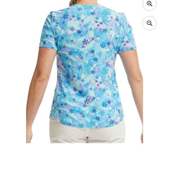 ❄️Scub star Fun Print Scrub shirt Top LARGE NWT - Picture 5 of 8